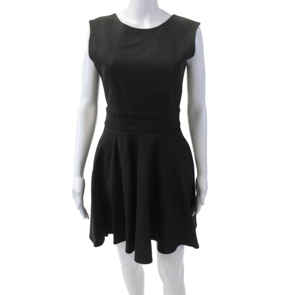 Porter Grey Womens Open Back Sleeveless Fit & Flare Dress Black Size 2